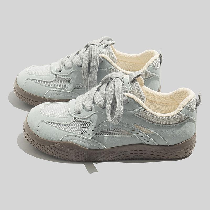 All-match White Shoes Fashionable Women's Shoes Casual Sneakers Mesh Breathable Sports Shoes Height-enhancing German Training Shoes