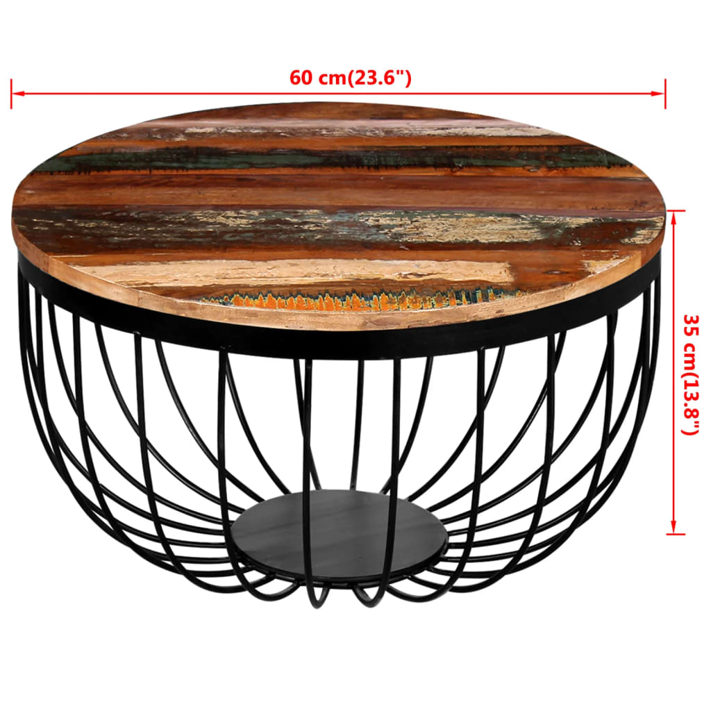 Vidaxl Coffee Table, Solid Reclaimed Wood