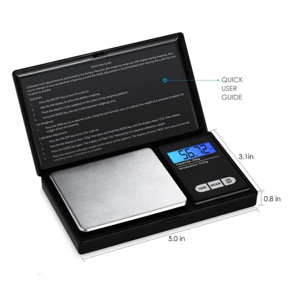 Mini Jewelry Scale 500g 0.01g 1kg 0.1g Electronic Stainless Steel Digital Scale Jewelry Gold Gram Balance Portable Kitchen Scale