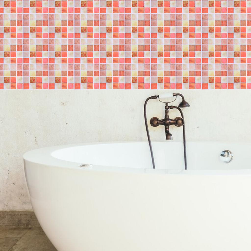 30Pcs Waterproof 3D Peel and Stick Tile Stickers PVC Self Adhesive Backsplash Wall Decor for Kitchen Bathroom Modern Mosaic