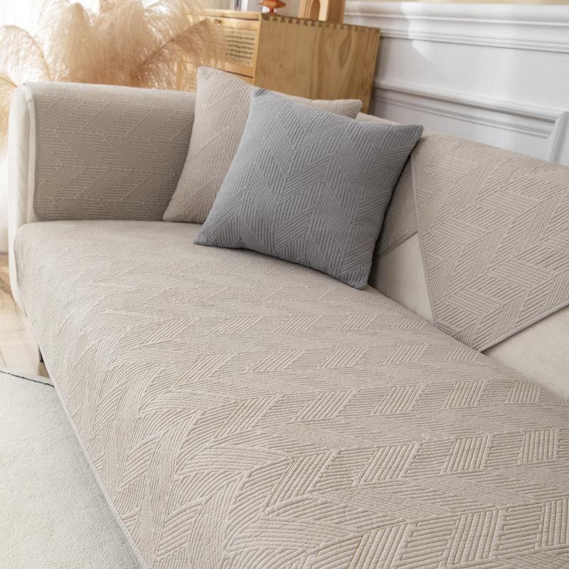 Pure Cotton Sofa Cushion, Universal In All Seasons, Washed Non-Slip Fabric, Nordic Simple Cotton Combination, All-Inclusive, Universal Armrest Towel