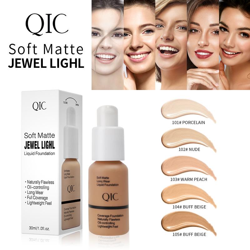 QIC Foundation Waterproof Oil Control Concealer Matte Concealer Foundation Moisturizing BB Cream Foundation