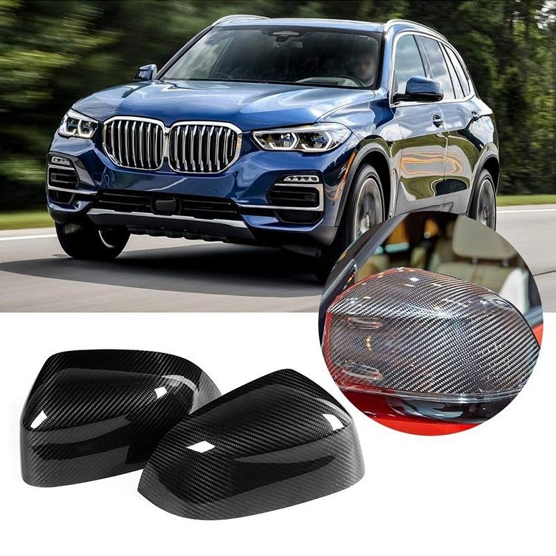 Carbon Fiber Rear View Mirror Cover, Car Side Mirror Cap Cover Fit For BMW X3 G01 X4 G02 X5 G05 X7 2018