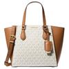 Borsa a Spalla/Crossbody Piccola da Donna Taryn con Logo Stampato in Ecopelle Bianco Vaniglia/Marrone Ghianda 32F4GTBC1B-VANILLA/ACRN