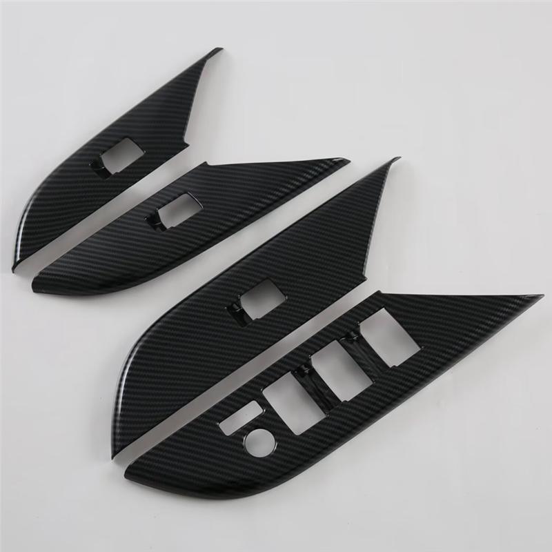 

For Toyota Hilux 2024 ABS Carbon Fiber Car Windows Lift Switch Panel Cover Trim Decoration Accessories-A87Q As Shown RHD
