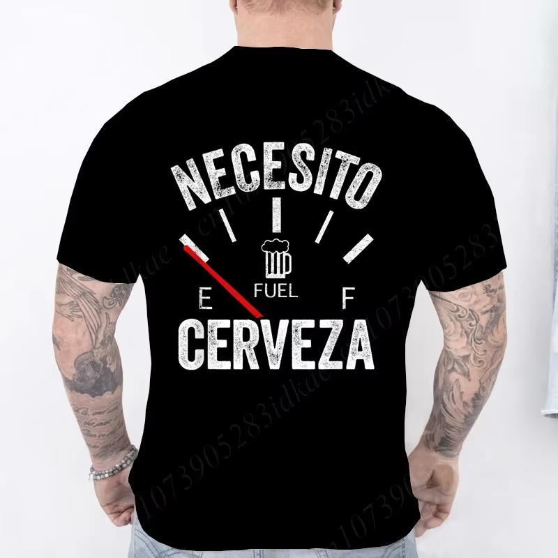 Fashion Casual T-Shirt NECESITO CERVEZA Printed Mens T-Shirt Fashion T-Shirt Summer Beer T-Shirt Fashion Casual Top