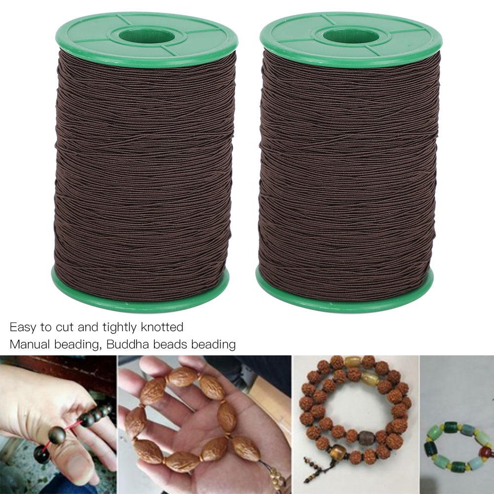 2 Roll Elastic Cord Beading Thread Bracelet Necklace Bead Making Black 1mm 350meter/roll