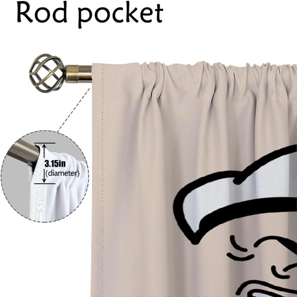 Popeye the Sailor Kitchen Curtains for Living Room Blackout Curtain for Room 2 Panel Halloween Decoration Shades Partition Child