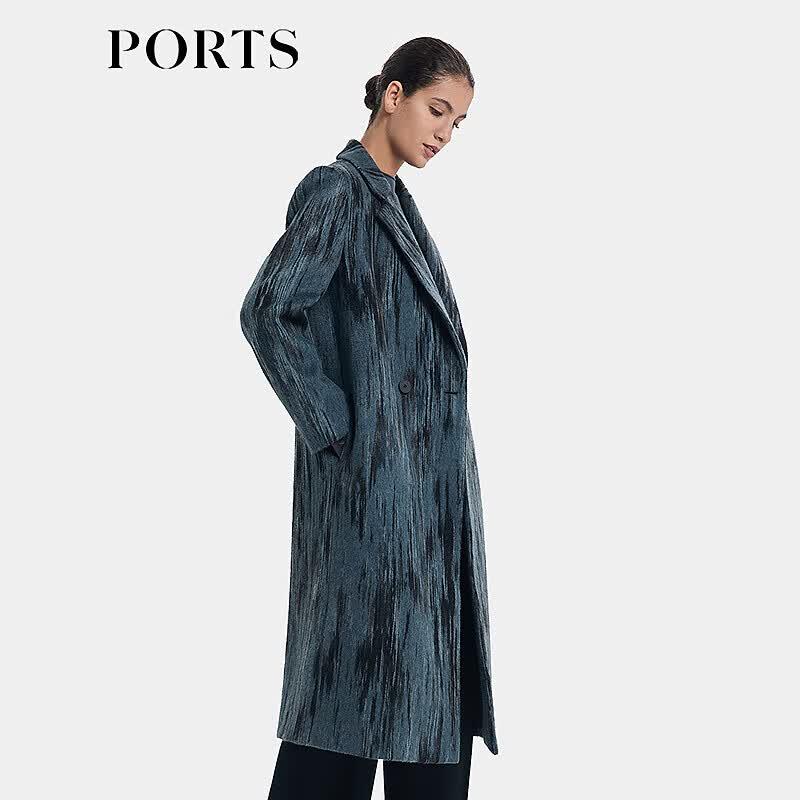 PORTS Women's 2024 Autumn Mid-Length Lapel Coat