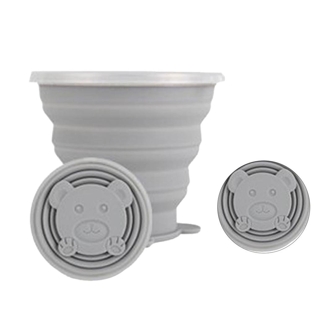 Silicone Foldable Water Cup Ultrathin Collapsible Travel Cup with Hand Strap for Outdoor Camping and Hiking Purple 270ml