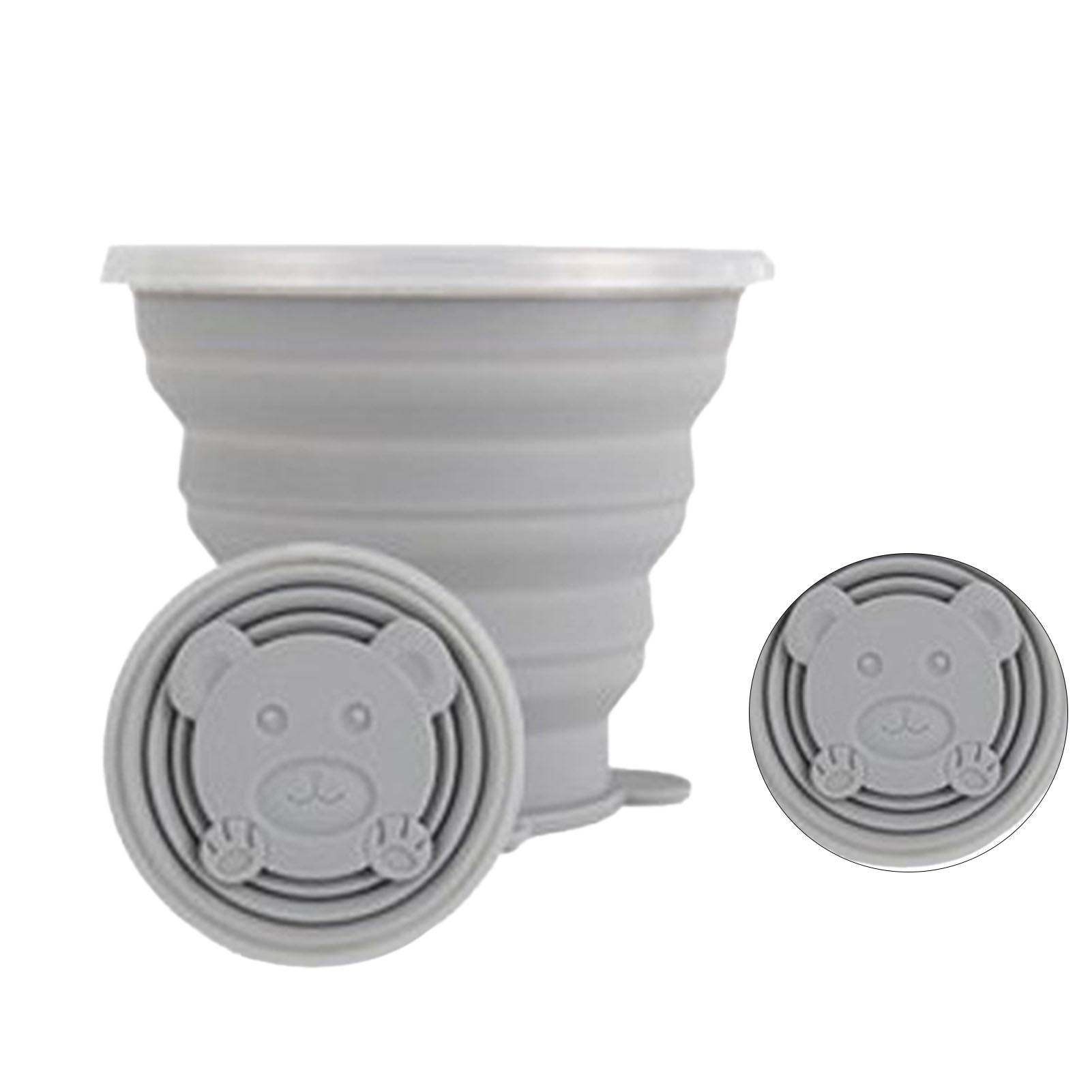 

Silicone Foldable Water Cup Ultrathin Collapsible Travel Cup with Hand Strap for Outdoor Camping and Hiking Purple 270ml Grey серый