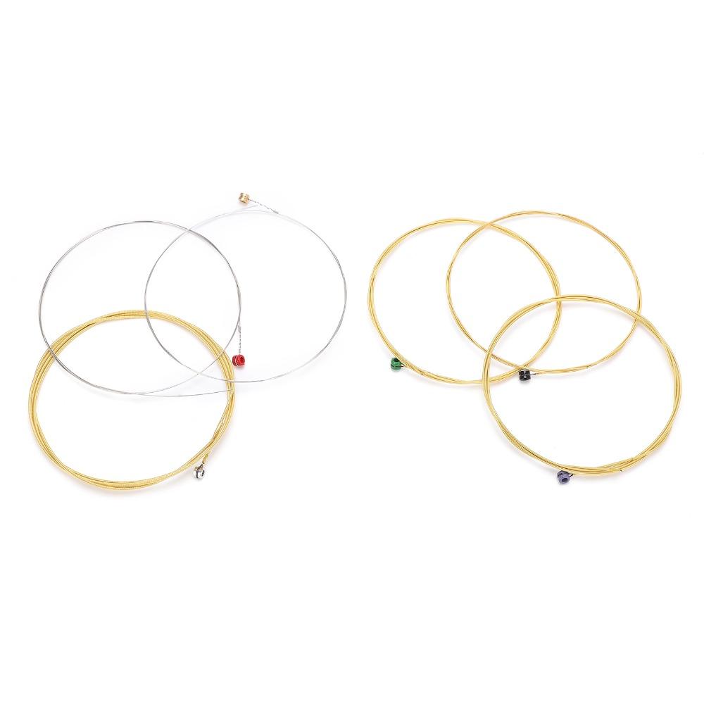 2Sets Golden And Silver Acoustic Guitar Strings Brass Material Guitar Strings For Acoustic Guitar