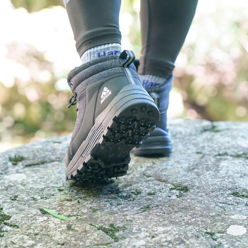 GOTSURI Fishing Shoes with Spiked Soles and Heather High Grip High-Top Laces, Black, (Black Heather, 27-Point Measurement, 0-Centrimeter)