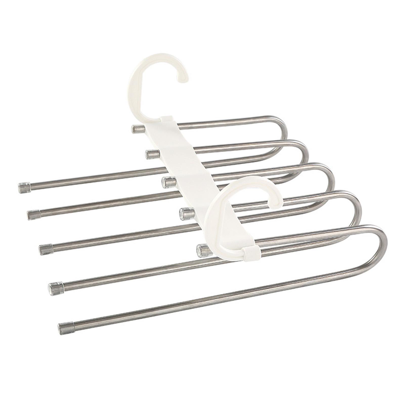 Multi-layer Trouser Hanger Saving Space Pants Organizing Shelf For Bathroom белый