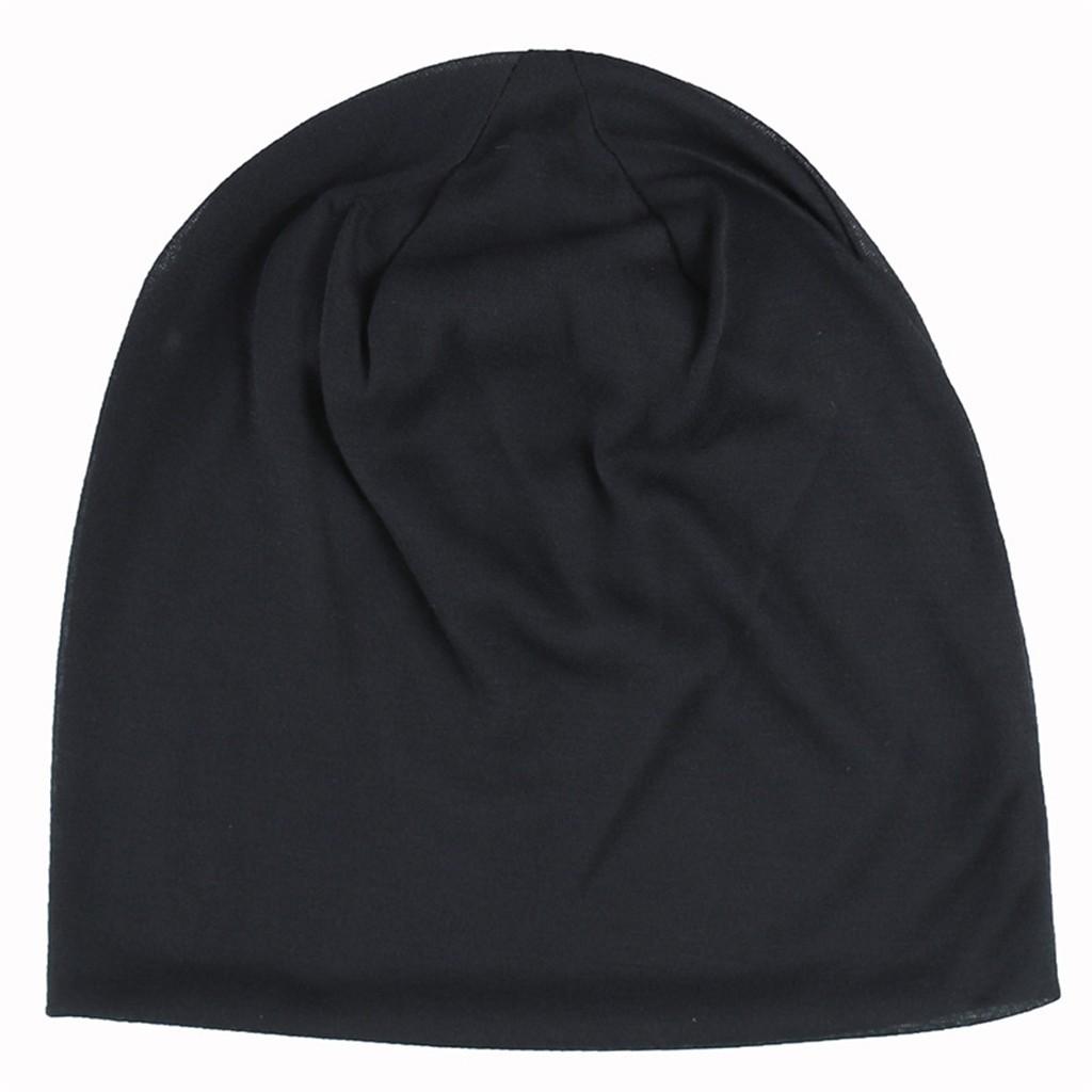 Men Soild India Stretch Drawstring Hat Wool Knitting Hair Loss Head Scarf Wrap