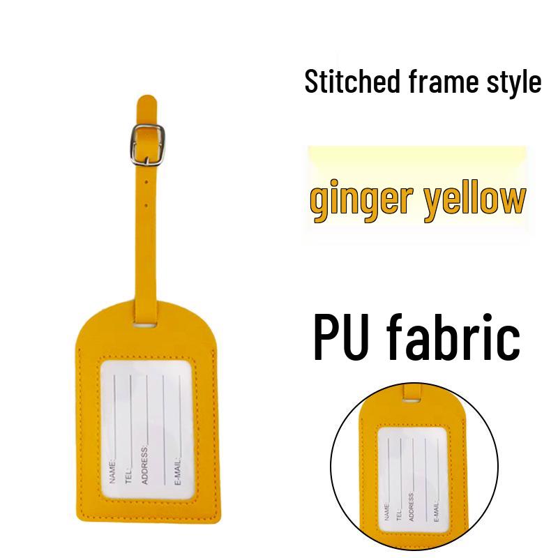 Available: Thickened PU Leather Luggage Tag - Horizontal/Vertical Flap with Pocket and Buckle, Includes Signature Paper.