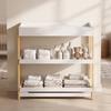 Baby Changing Table with 2 Storage Shelves, Nursery Diaper Changing Unit with Waterproof Changing Mat, White