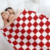 Kirschrot und Weiß Schachbrettmuster Überwurfdecke Groß Flanell warm Winter Luxus Designer Decken