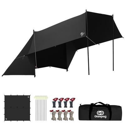 GOGlamping Square Tarp TC Square Tarp Polycotton Bonfire Safe Loops e nastro impermeabile speciale 500mm resistente alla pressione dell'acqua idrorepellente leggero