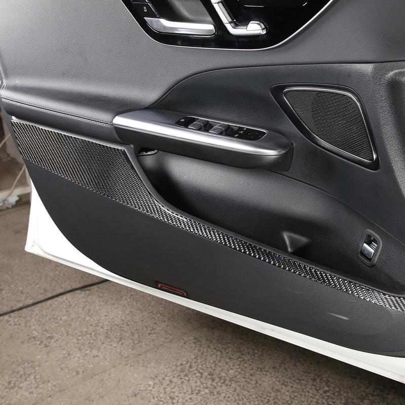 Soft Carbon Fiber Car Inner Door Anti Kick Panel Trim Sticker For Mercedes Benz C-Class W206 2022-2024 Car Accessories
