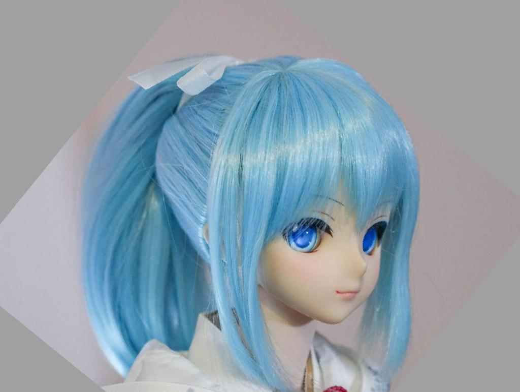 YR EARTH Doll MDD Heat-Resistant Wig, 8-9 Inch, Ponytail, 1/3 BJD, SD, DD, (Blue Silver)