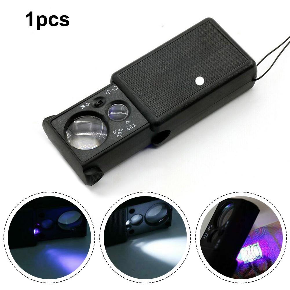 30/60X Jewelry Magnifier Jewellers Eye Magnifying Glass LED Light Lens Loupe
