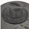 Rhinestone Fedora Jazz Hats Cowboy Hat For Women And Men Double-Sided Color Cap Red With Black Diamond Fedora
