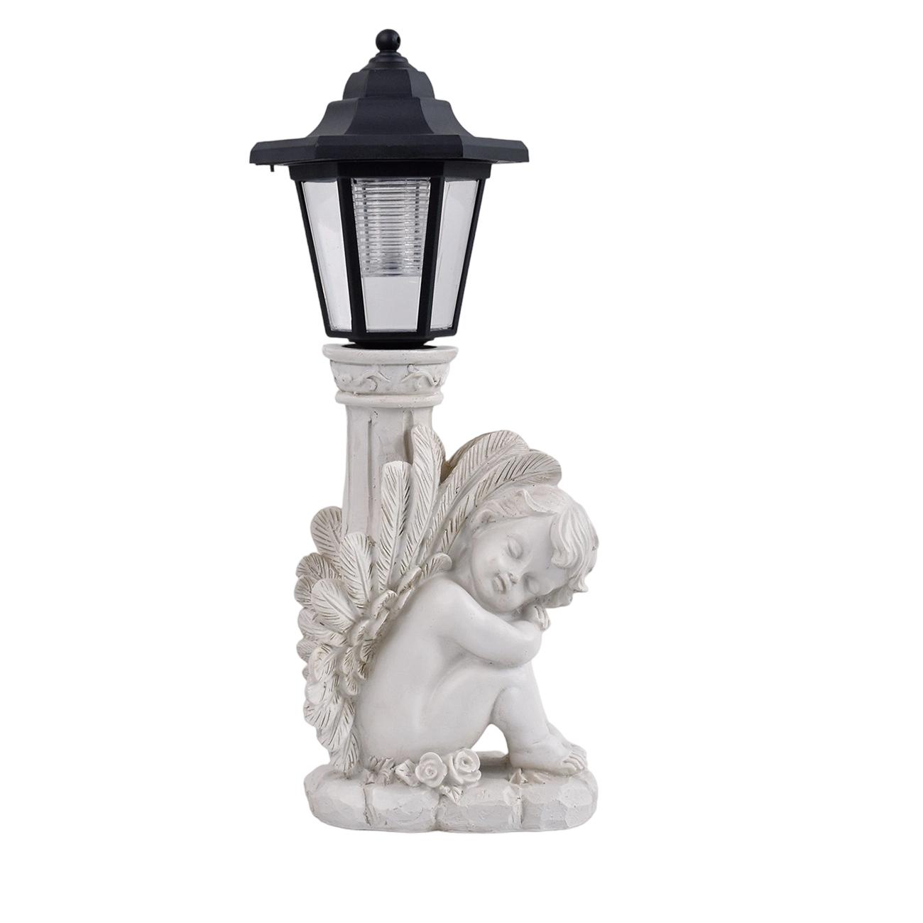 

Angel Garden Roman Column Angel Outdoor Solar Light One Size