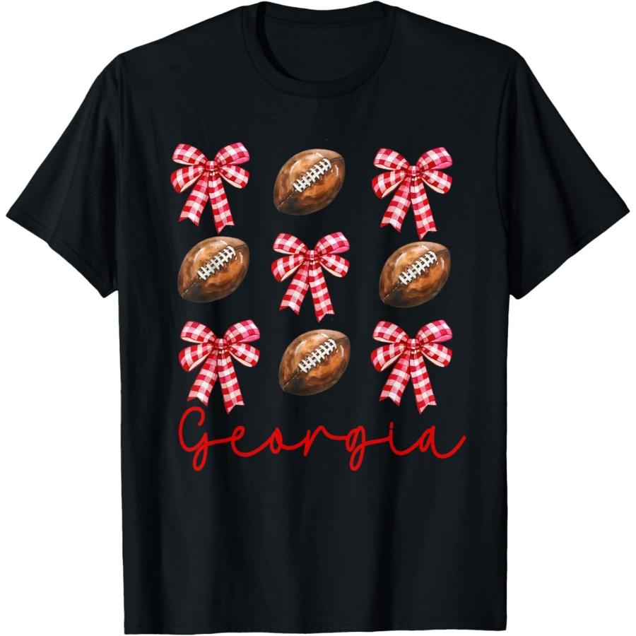 Georgia Coquette Red Bow GA Women Girls Kids Sister Toddler T-Shirt S