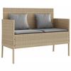 VidaXL Garden Bench with Cushions, Patio Seat, Terrace Chair, Outdoor Backyard Balcony Park Furniture, Beige 365775