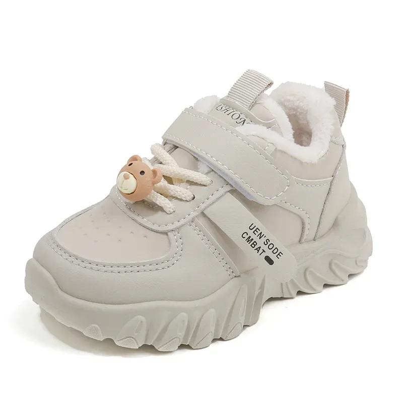 

Winter Kid Casual Sneakers Boy Girl Running Sports Shoes Slip Resistant Toddler Baby Warm Cotton Shoes Fashion Children Footwear 23