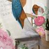 Vintage Flowers Bird Sheer Curtains for Living Room Decoration Window Curtains for Kitchen Tulle Voile Organza Curtains