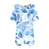 Women's Summer Fashion Casual Floral Print Off-the-shoulder V-neck Short-sleeved T-shirt Top