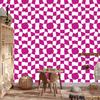 Wallpaper Casual Checkerboard Purple for Living Room and Bedroom 50x1000