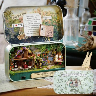 ZKEIZU Wooden DIY Dollhouse Miniature Handmade Diorama Craft for Interior Gift Kit, House, Kit, Adults, Decoration, Collection, (Denen Teiki)