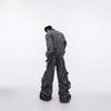 Retro Distressed Denim Jacket with Heavy Zippers & Large Pockets - 2024 Trend
