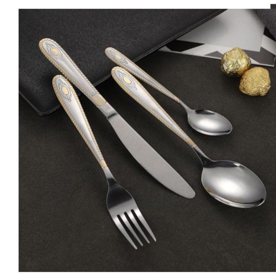 Mirror Finish Silver Gold Plated Stainless Steel Flatware Set Copper Silverware Set Rose Gold Spoon