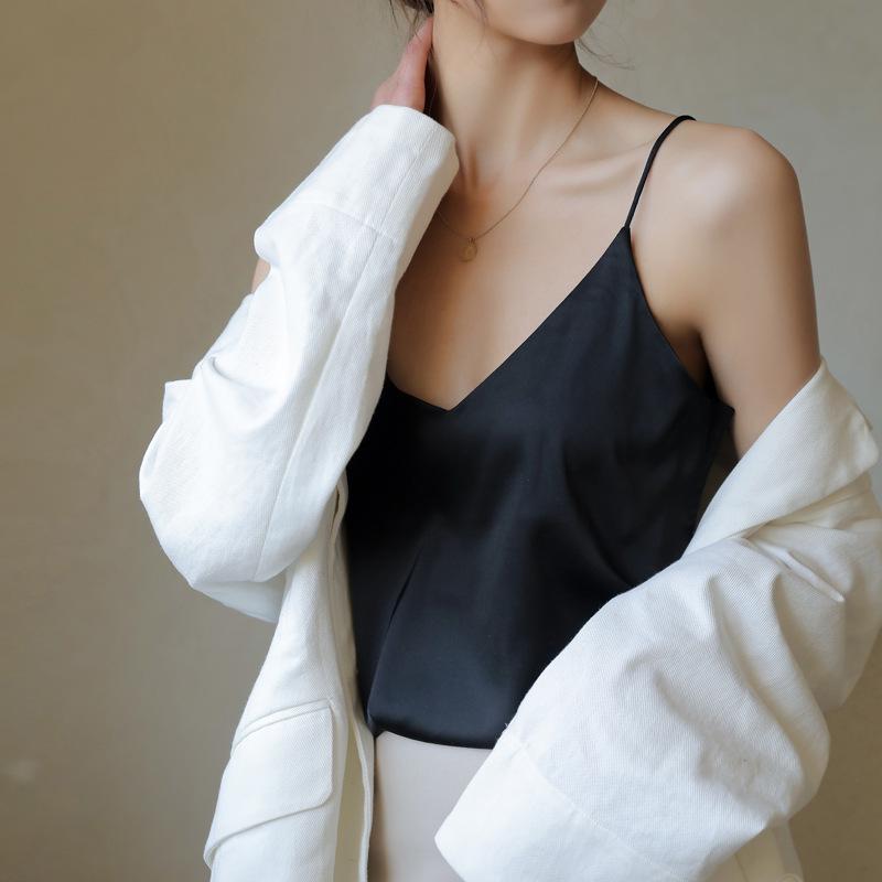 

Женская летняя свободная сорочка из французского шелка с прикрывающим живот дизайном M (70-90 lbs)