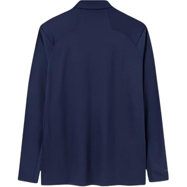 Anta Champion All-Weather Series Solid Color Half-Zip Stand Collar Pullover Long Sleeve T-Shirt Men Tops Rhythmic-Blue 152410402-3