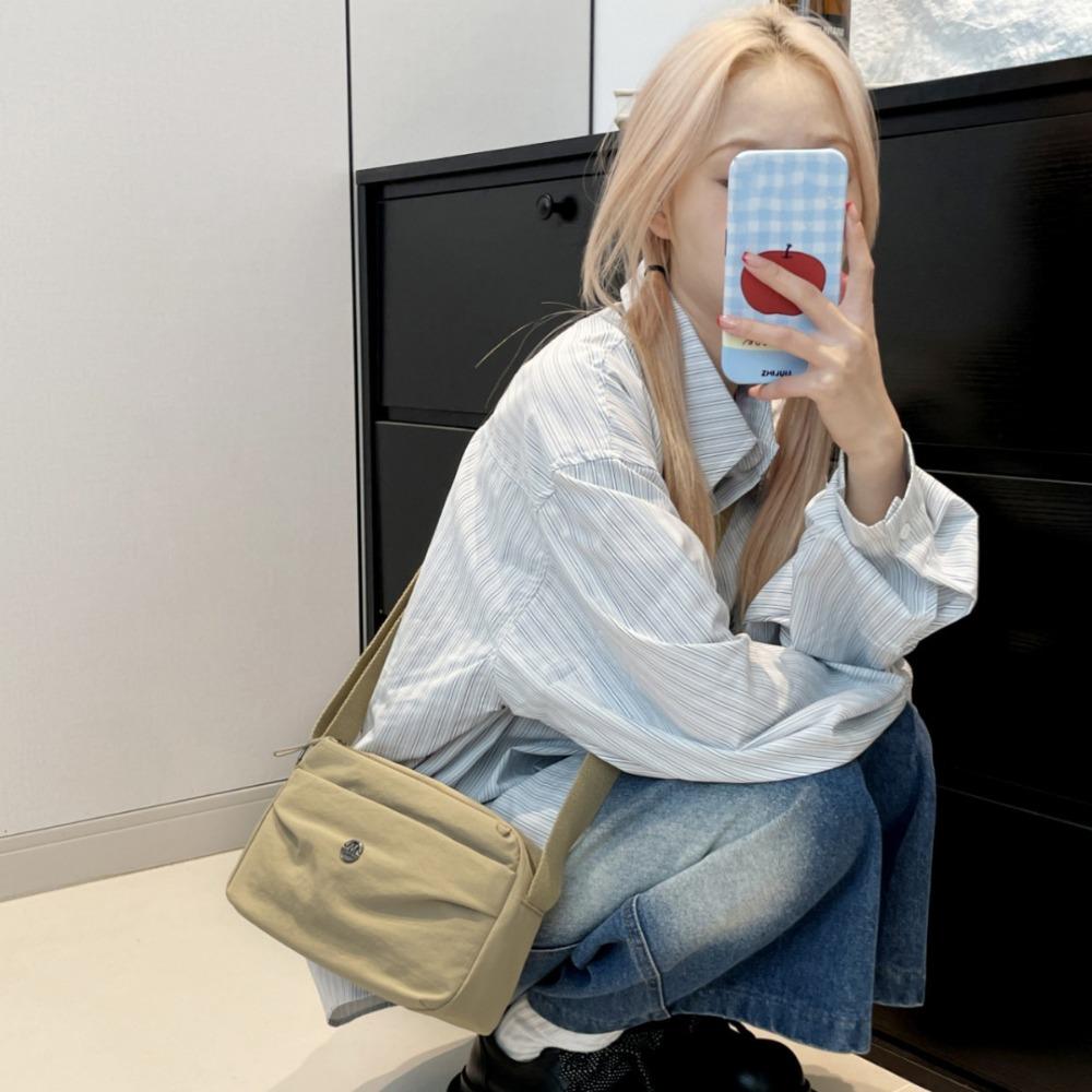 Large Capacity Square Crossbody Bag Multi-layer Single Shoulder Bag Nylon Messenger Bag  Shopping