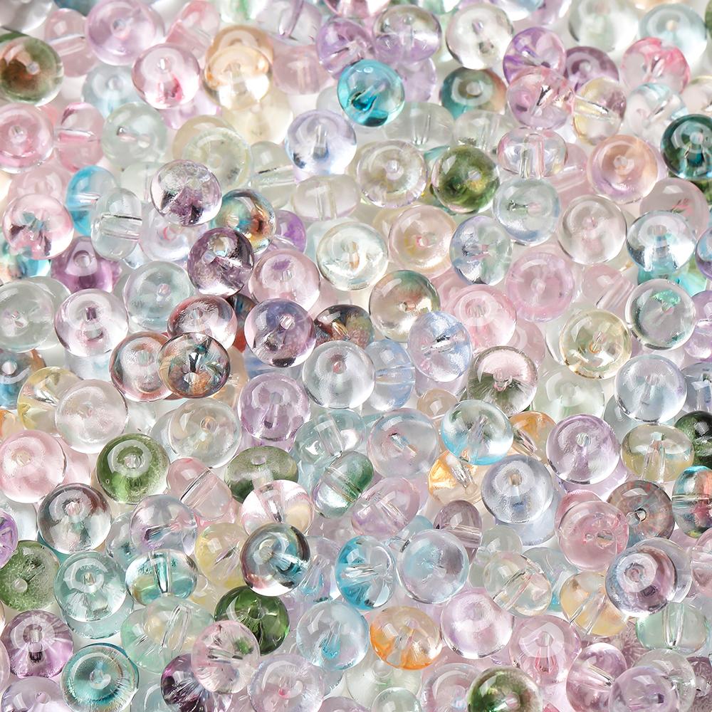 50pcs/Lots 5*8mm Glass Clear Abacus Shaped Beads Loose Spacer Beads for DIY Earrings Phone Chains Crafts Jewelry Making Findings