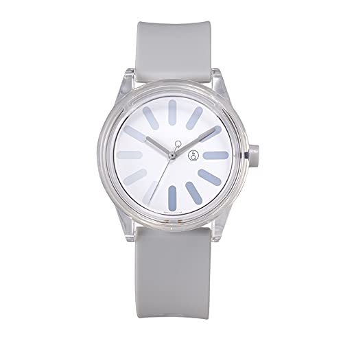 Q&Q SmileSolar GROOVISIONS GRV3014 Solar Analog Watch with Waterproof Urethane Strap, Gray, RP26J812