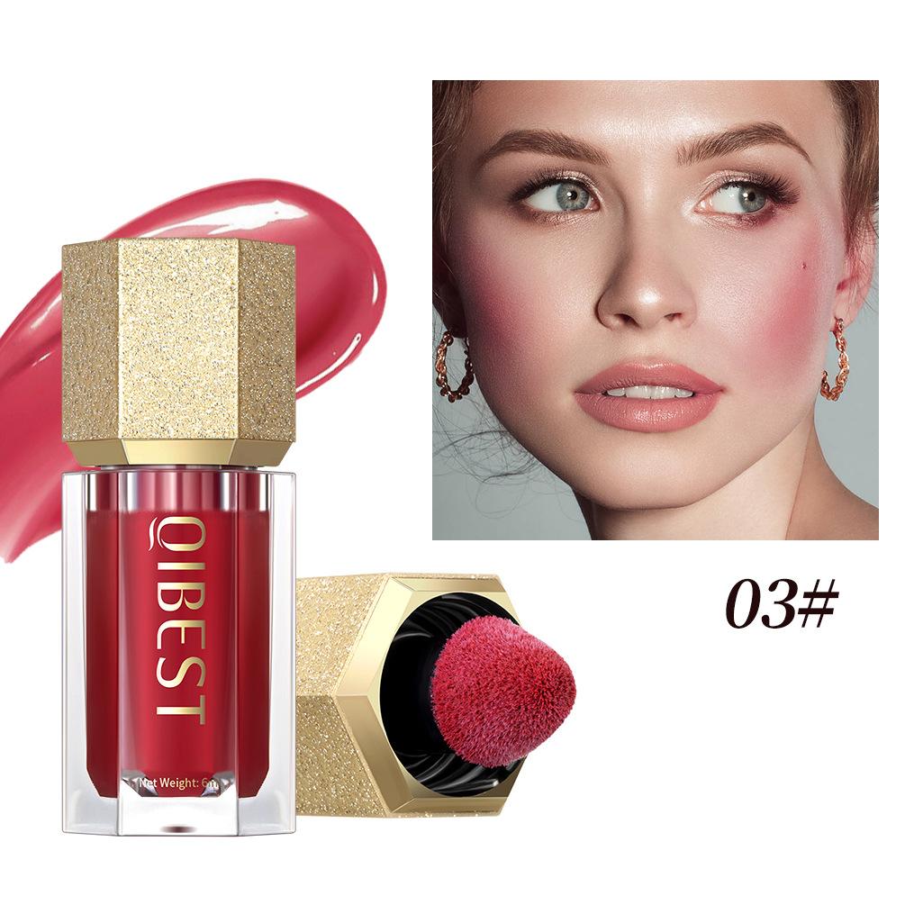 

QiBest Жидкие румяна с отделкой, осветляющие покраснения, тени для век, румяна для лица Q2310-3#