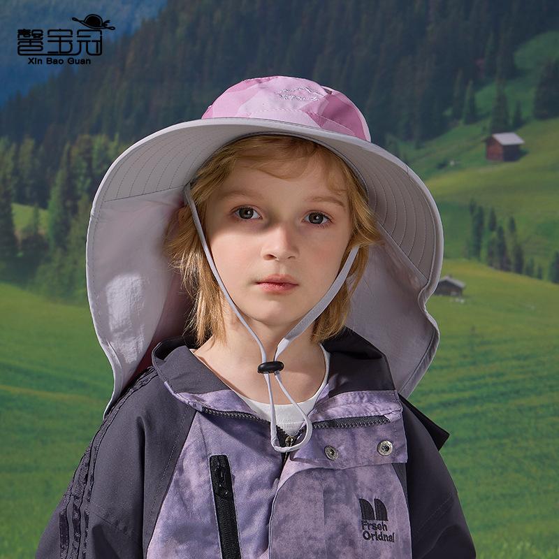 Kinderhut Sommer Outdoor Sonnenhut Camouflage Große Krempe Schal Nackenschutz Sonnenschutzhut Schnelltrocknend Wasserdicht Fischerhut