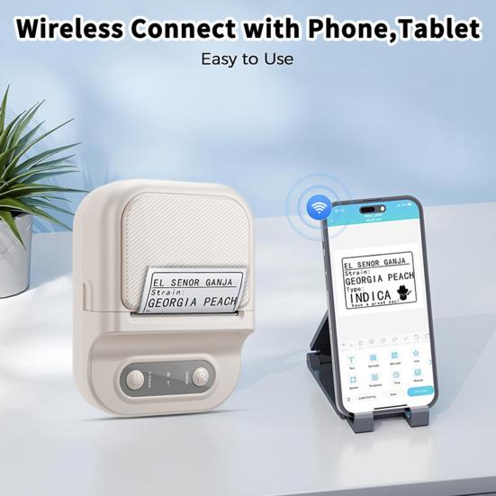 Label Maker Machine Portable Thermal Label Printer Bluetooth-compatible Mini Label Printer with Tape for Small Business Home School Barcode Address