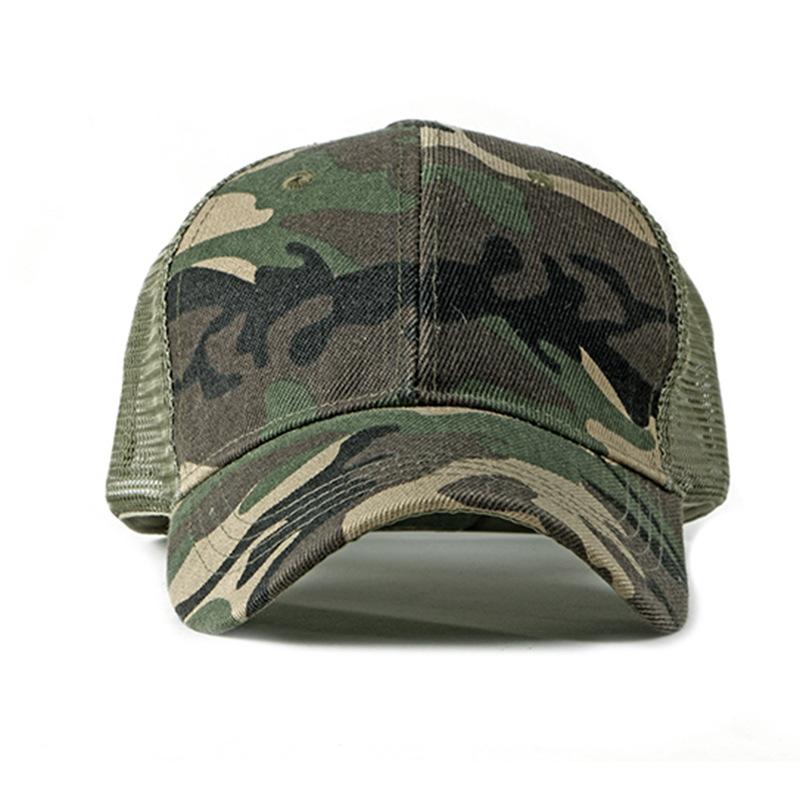 Frühlings- und Sommer-Outdoor-Hut einfacher Camouflage-Baseballkappe Herren Freizeitkappe atmungsaktive Netzmütze Damen