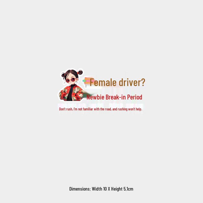 New Female Driver: Don t Rush! Funny Reflective Rear Windshield Sticker for Beginners
