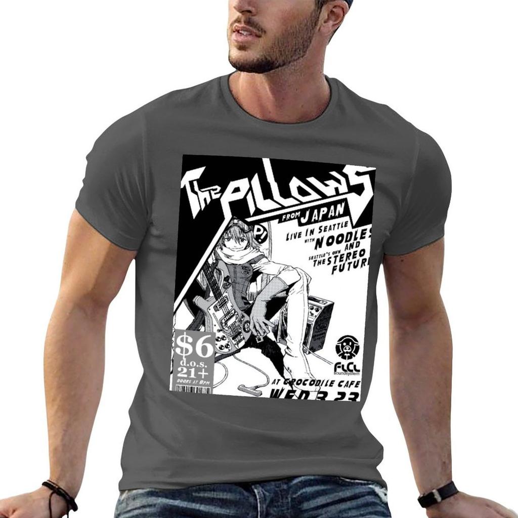 Flcl The Pillows Live Tshirt Vintage Print Crew Neck Tee