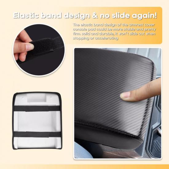 Car Center Armrest Cover Cushion Carbon Fiber Cover For 2024 Toyota Tacoma