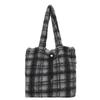 Autumn and Winter Vertical Striped Lamb Wool Wind Hair Bag Large Capacity Commuter Shoulder Tote Women's Bag